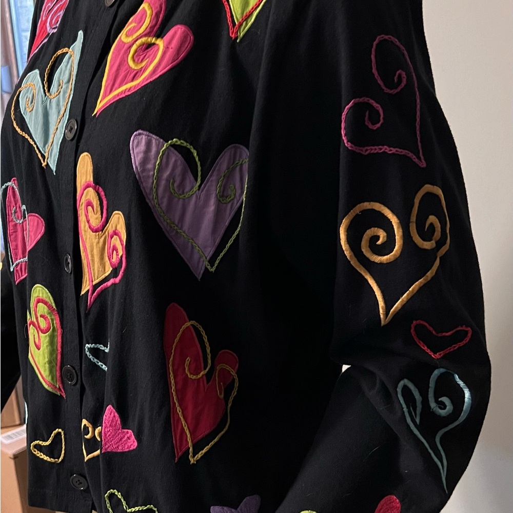 Michael Simon Embroidered Button Front Xl - image 5